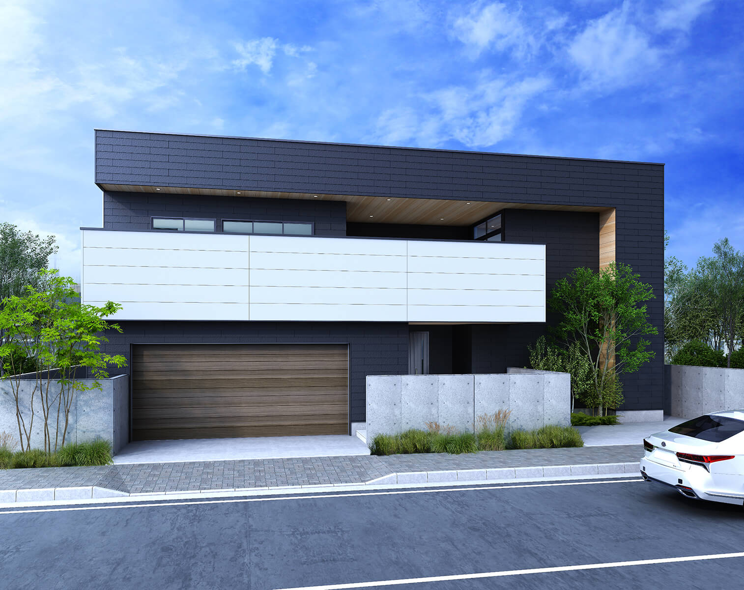 リビングテラスとリンク～ガレージ付き住宅～のイメージ図
